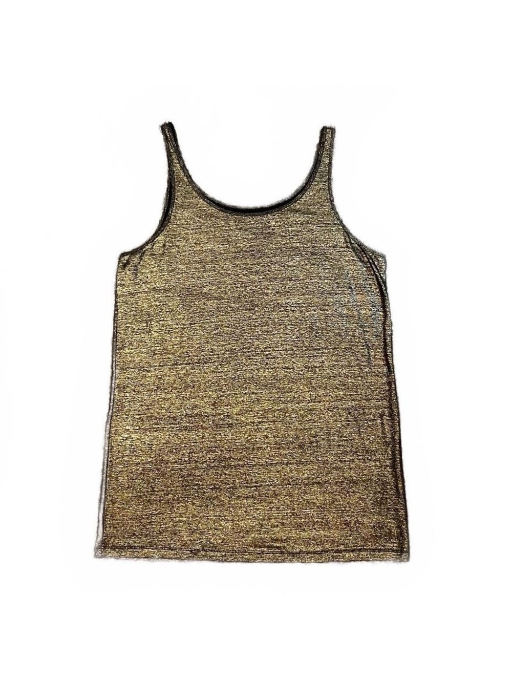 Eileen Fisher Organic Linen Gold Metallic Shimmer Tank Top Festive Glamour